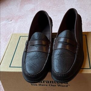 L.L. Bean Dark Brown Leather Slip-On Loafers
